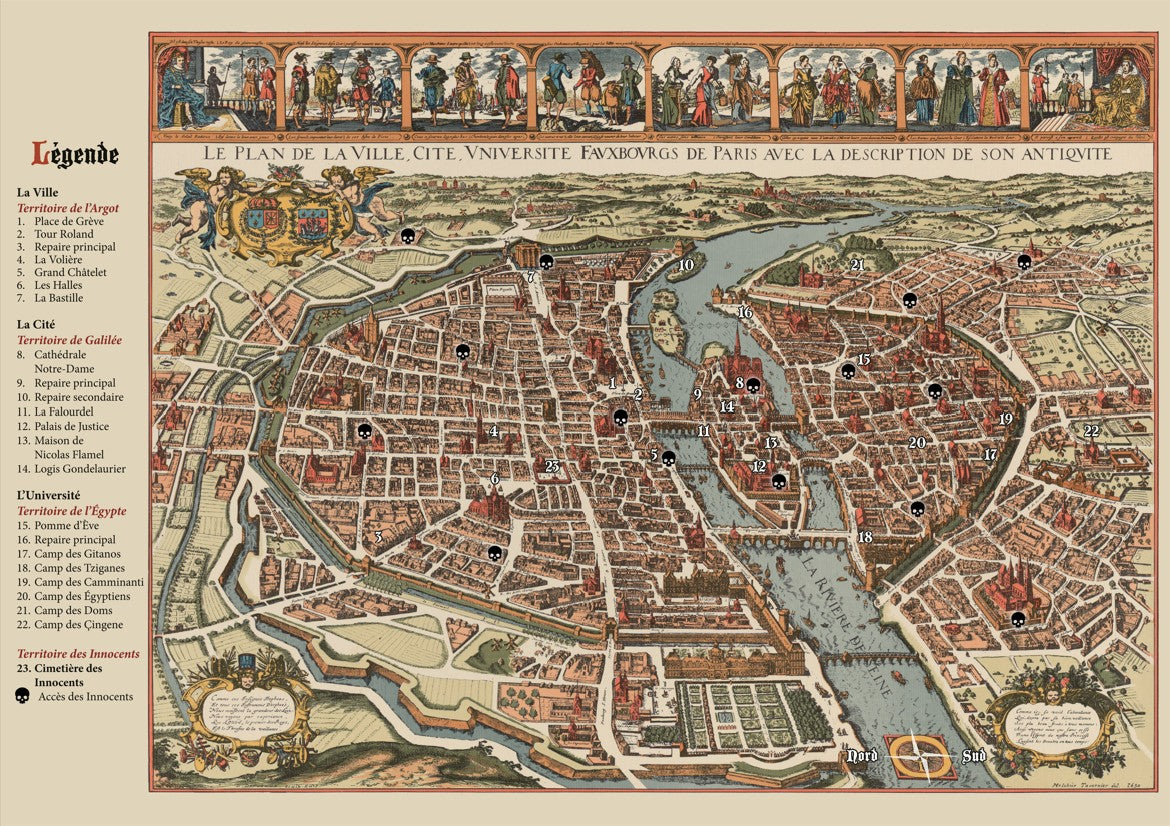 Notre-Dame de Paris : plan de Paris, affiche en A3